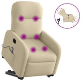 Fauteuil inclinable de massage électrique Crème Tissu