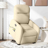 Fauteuil inclinable de massage électrique Crème Tissu