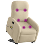 Fauteuil inclinable de massage électrique Crème Tissu