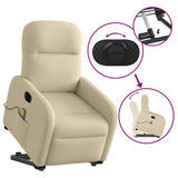 Fauteuil inclinable de massage électrique Crème Tissu