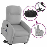 Fauteuil inclinable de massage électrique gris nuage tissu
