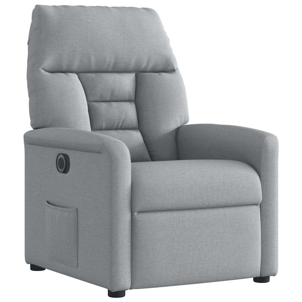 Fauteuil inclinable électrique Gris clair Tissu