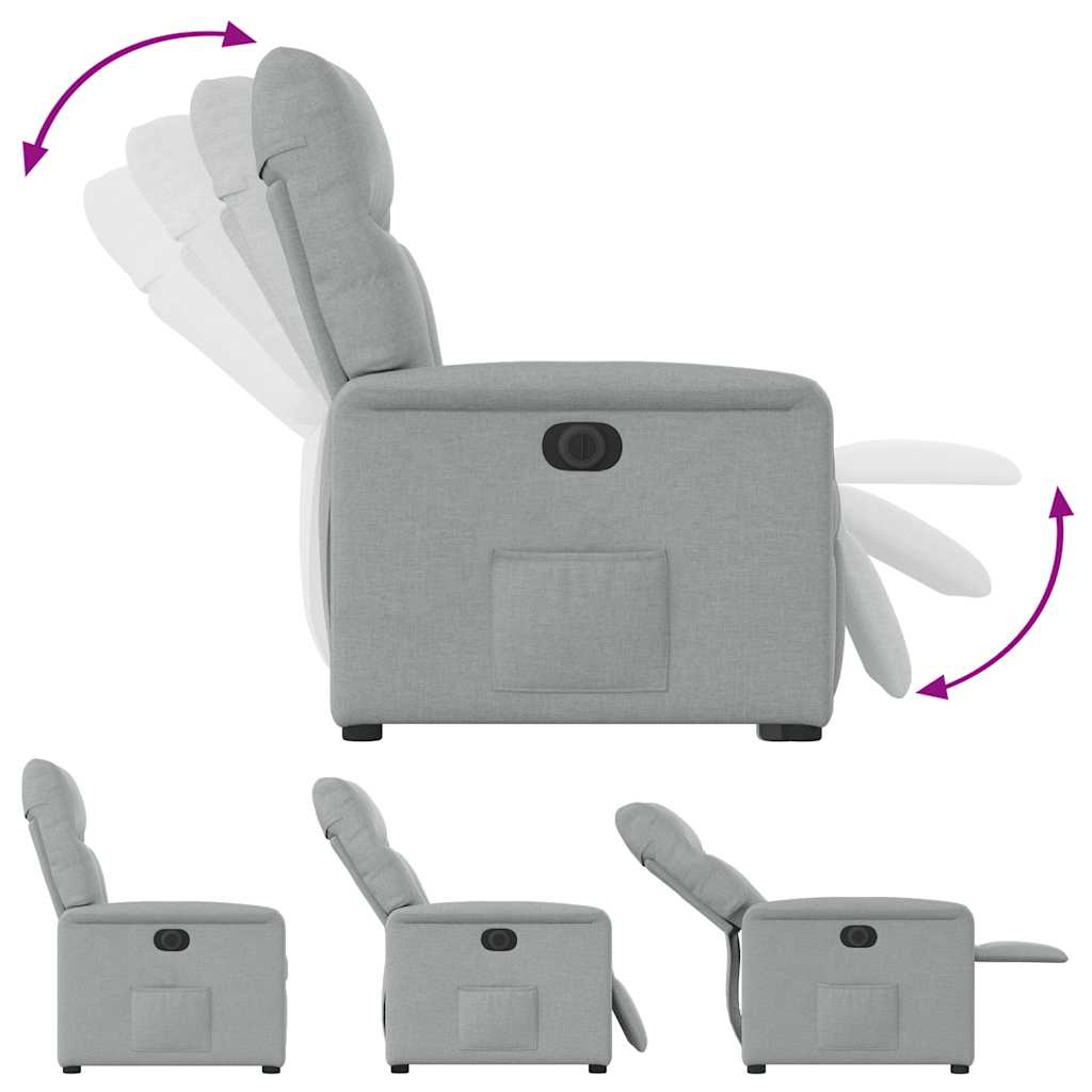 Fauteuil inclinable électrique Gris clair Tissu
