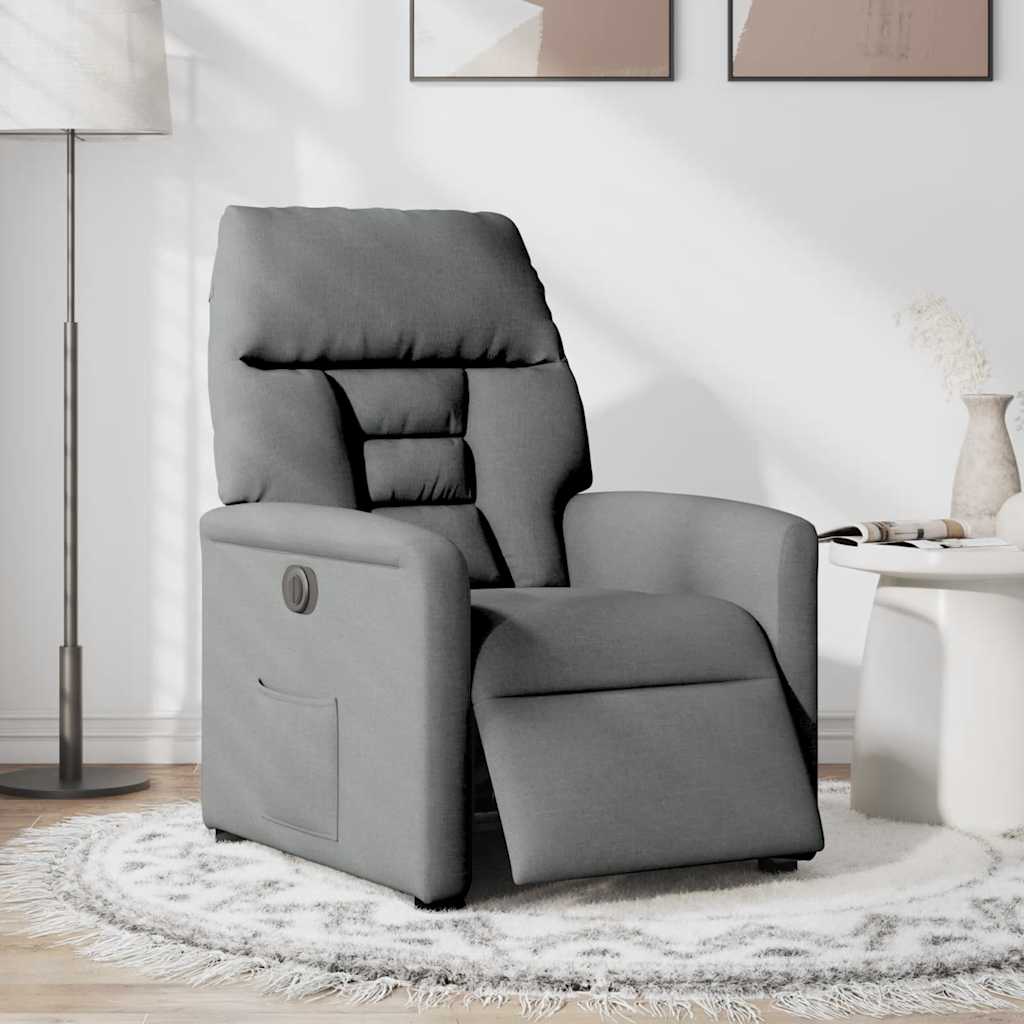 Fauteuil inclinable électrique Gris foncé Tissu