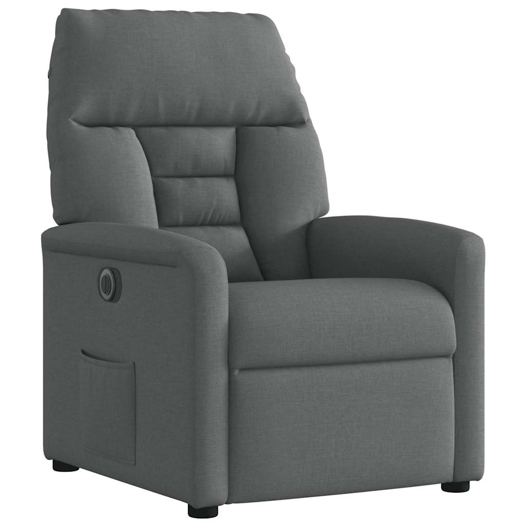 Fauteuil inclinable électrique Gris foncé Tissu