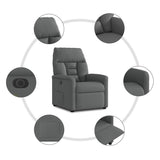 Fauteuil inclinable électrique Gris foncé Tissu