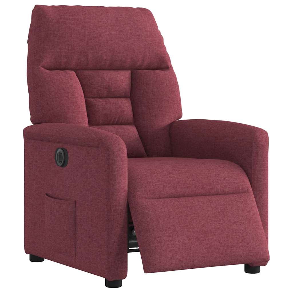 Fauteuil inclinable électrique Rouge bordeaux Tissu