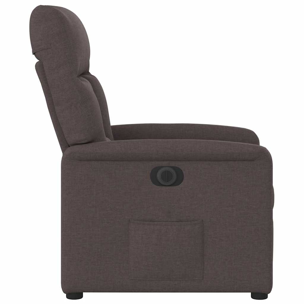 Fauteuil inclinable électrique Marron foncé Tissu