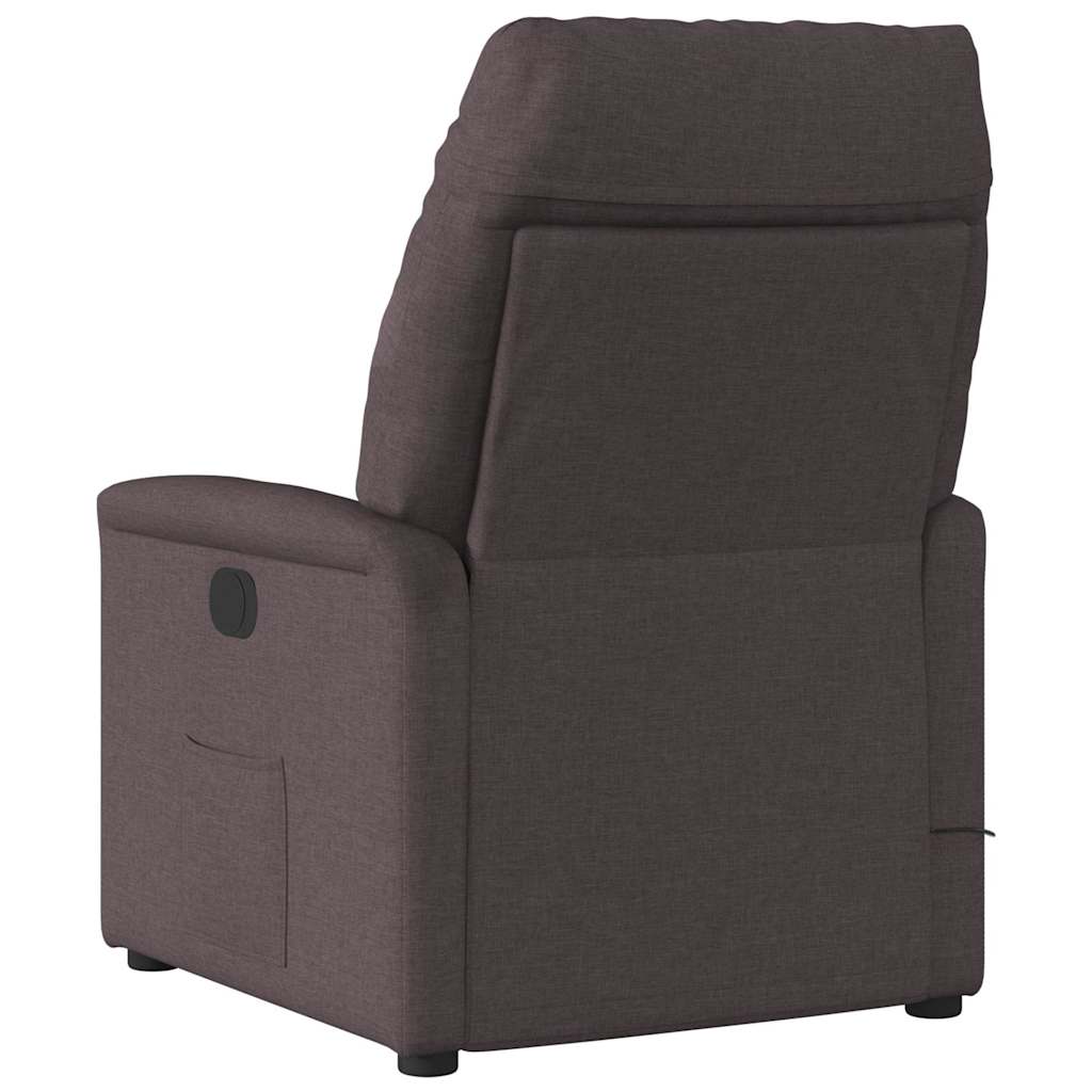 Fauteuil inclinable électrique Marron foncé Tissu