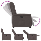 Fauteuil inclinable électrique Marron foncé Tissu
