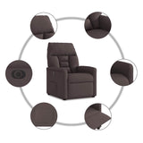 Fauteuil inclinable électrique Marron foncé Tissu