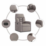 Fauteuil inclinable électrique Taupe Tissu