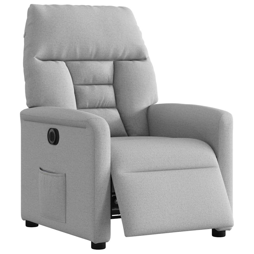 Fauteuil inclinable électrique gris nuage tissu