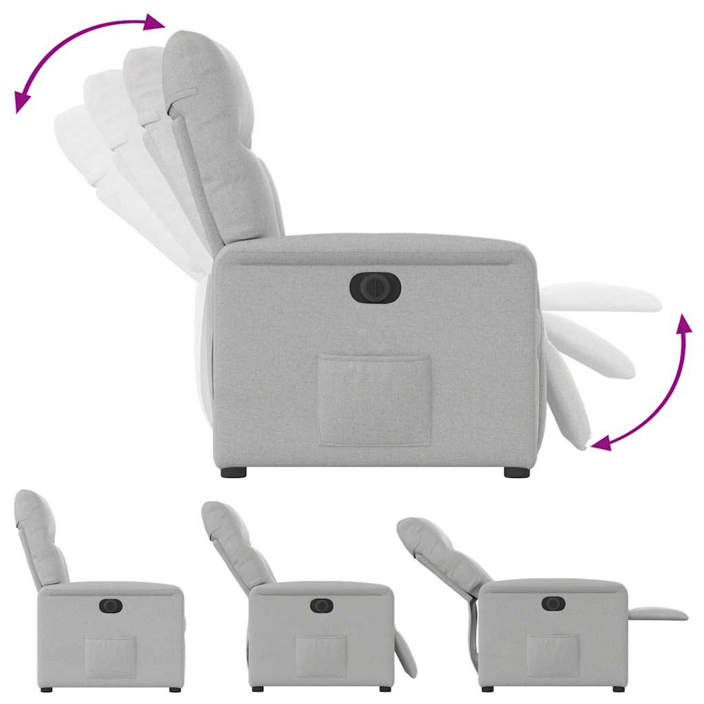 Fauteuil inclinable électrique gris nuage tissu