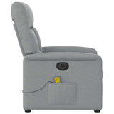 Fauteuil de massage inclinable électrique gris clair tissu