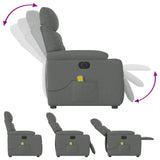 Fauteuil inclinable de massage électrique gris foncé tissu