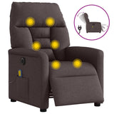 Fauteuil de massage inclinable électrique Marron foncé Tissu