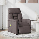 Fauteuil de massage inclinable électrique Marron foncé Tissu