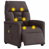 Fauteuil de massage inclinable électrique Marron foncé Tissu