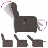 Fauteuil de massage inclinable électrique Marron foncé Tissu