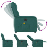 Fauteuil de massage inclinable électrique Vert foncé Tissu