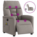 Fauteuil de massage inclinable électrique Taupe Tissu
