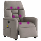 Fauteuil de massage inclinable électrique Taupe Tissu