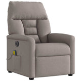 Fauteuil de massage inclinable électrique Taupe Tissu