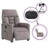 Fauteuil de massage inclinable électrique Taupe Tissu