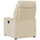 Fauteuil inclinable de massage électrique crème tissu