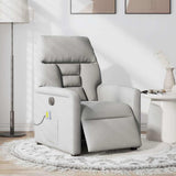 Fauteuil de massage inclinable électrique gris nuage tissu