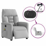 Fauteuil de massage inclinable électrique gris nuage tissu
