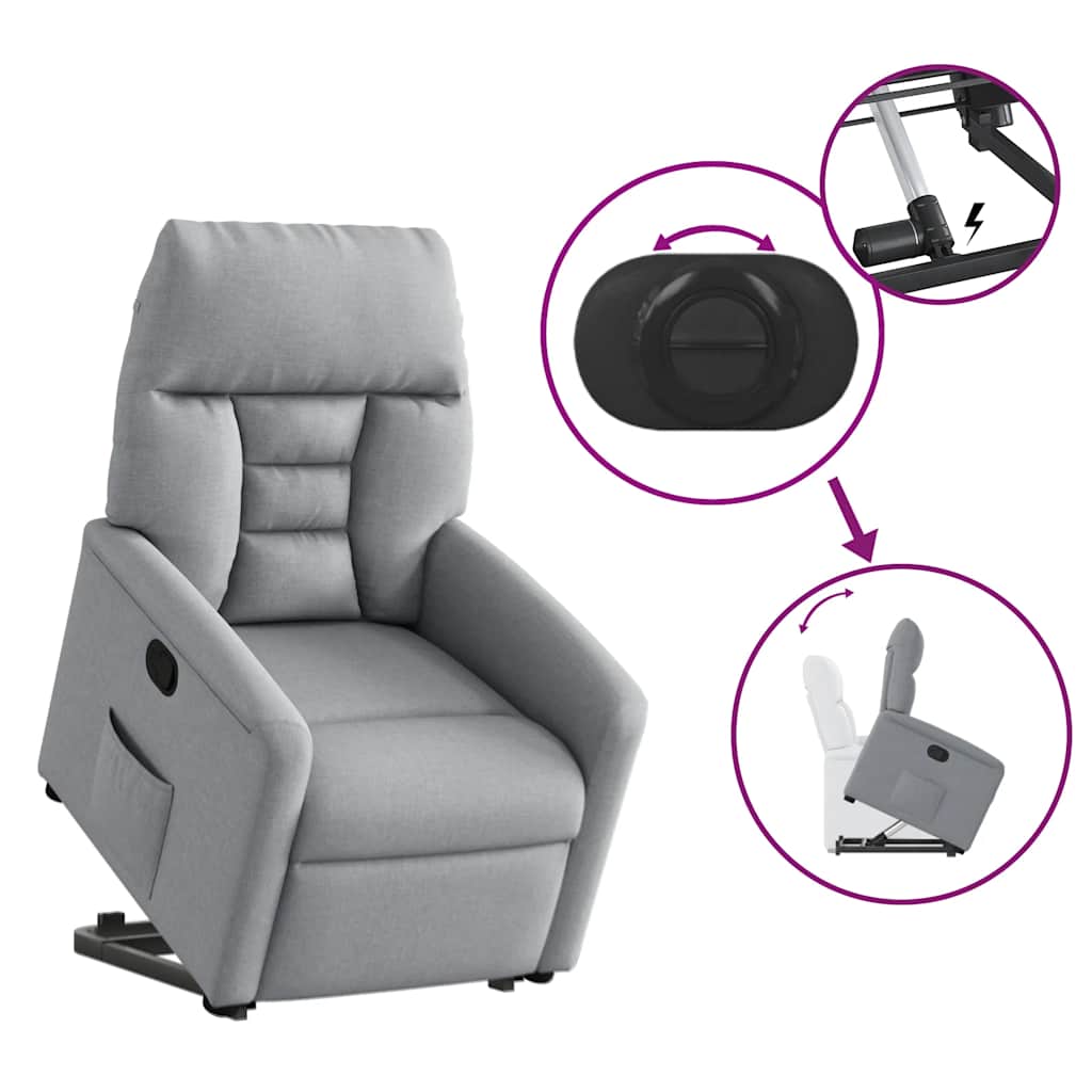 Fauteuil inclinable Gris clair Tissu