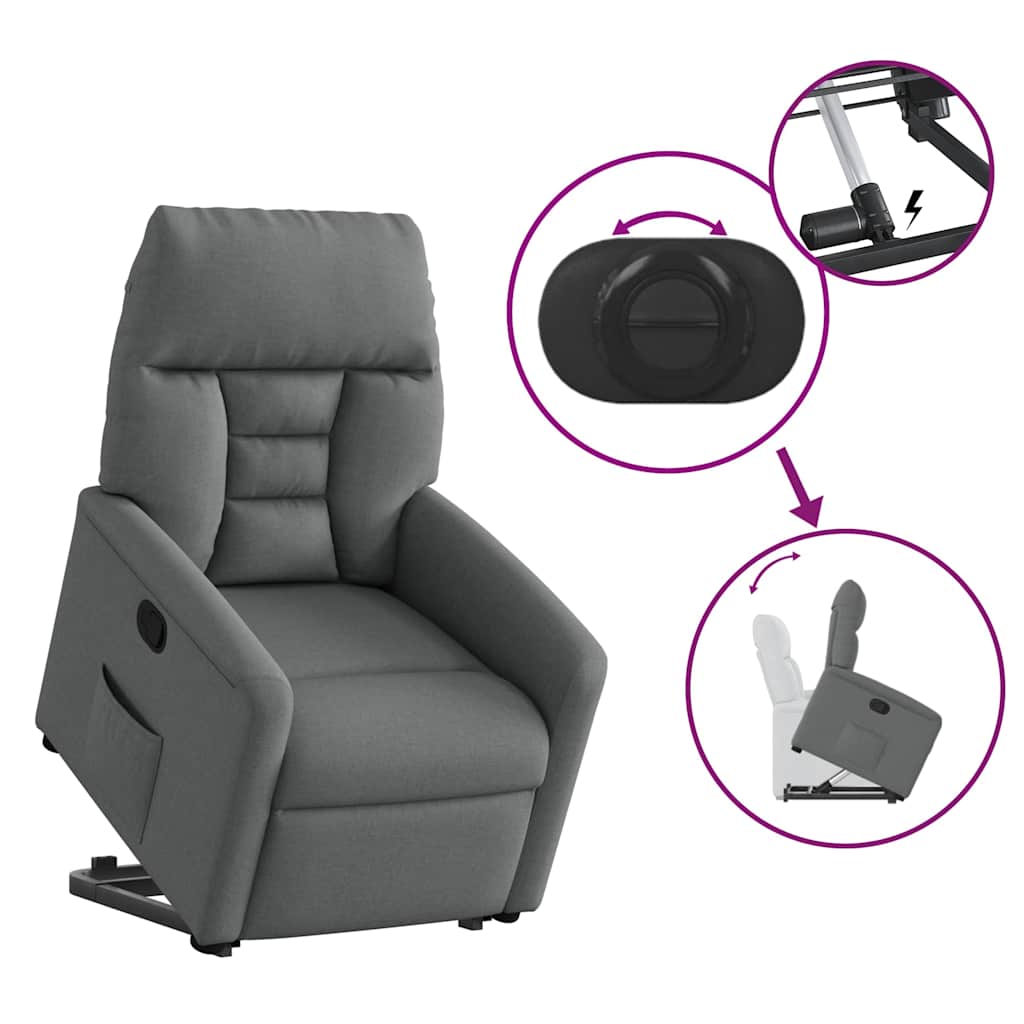Fauteuil inclinable Gris foncé Tissu