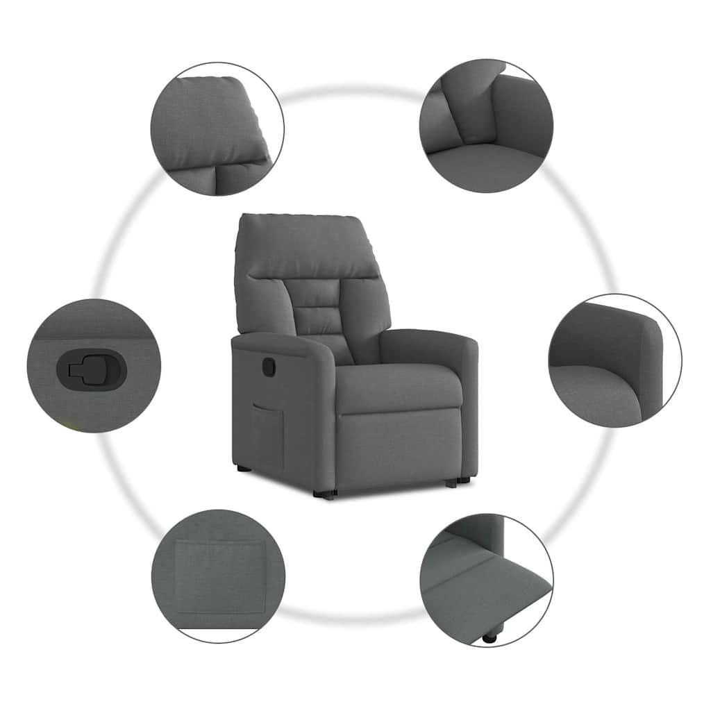Fauteuil inclinable Gris foncé Tissu