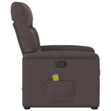 Fauteuil inclinable de massage Marron foncé Tissu