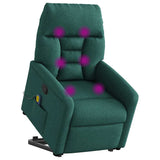 Fauteuil inclinable de massage Vert foncé Tissu