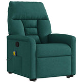 Fauteuil inclinable de massage Vert foncé Tissu