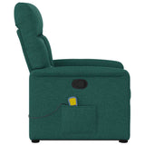 Fauteuil inclinable de massage Vert foncé Tissu