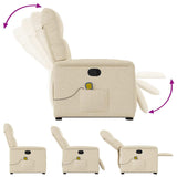 Fauteuil inclinable de massage Crème Tissu