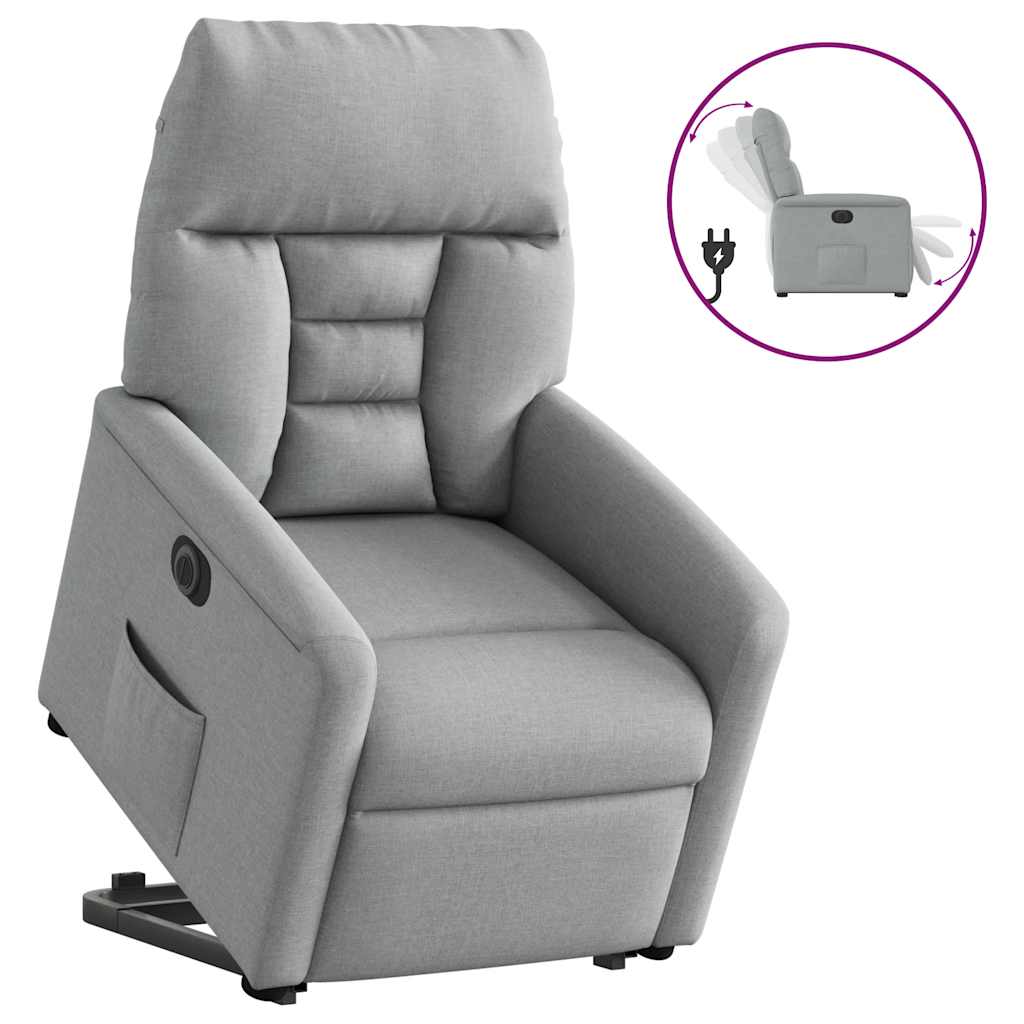 Fauteuil inclinable électrique gris clair tissu