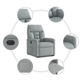 Fauteuil inclinable électrique gris clair tissu