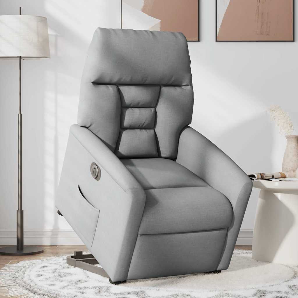 Fauteuil inclinable électrique gris clair tissu