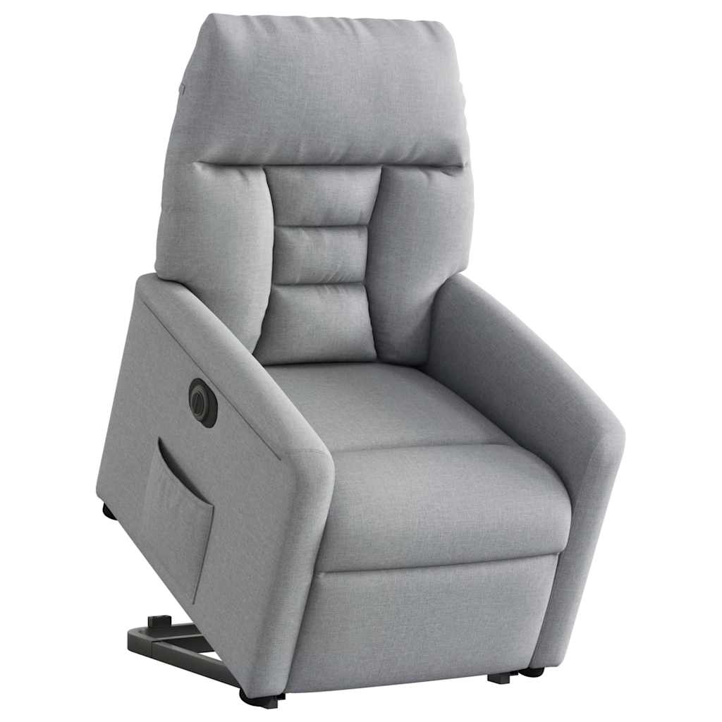 Fauteuil inclinable électrique gris clair tissu