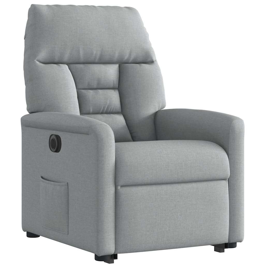 Fauteuil inclinable électrique gris clair tissu