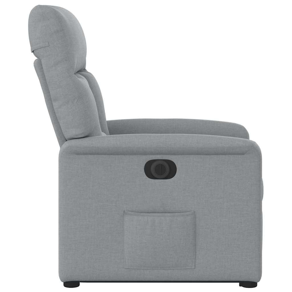 Fauteuil inclinable électrique gris clair tissu