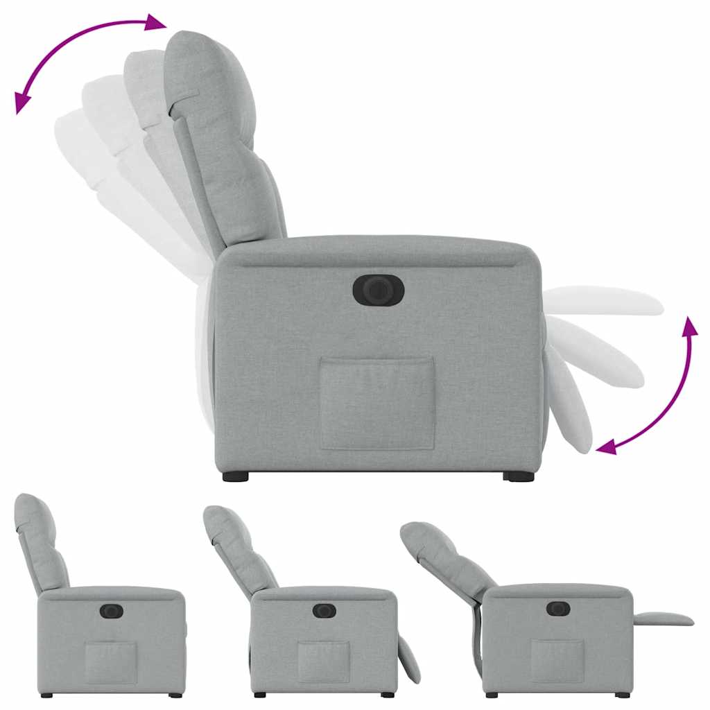 Fauteuil inclinable électrique gris clair tissu