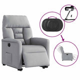 Fauteuil inclinable électrique gris clair tissu