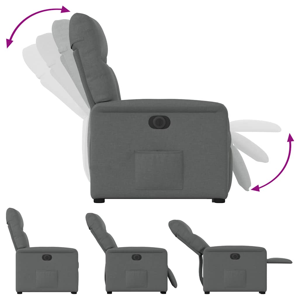 Fauteuil inclinable électrique gris foncé tissu