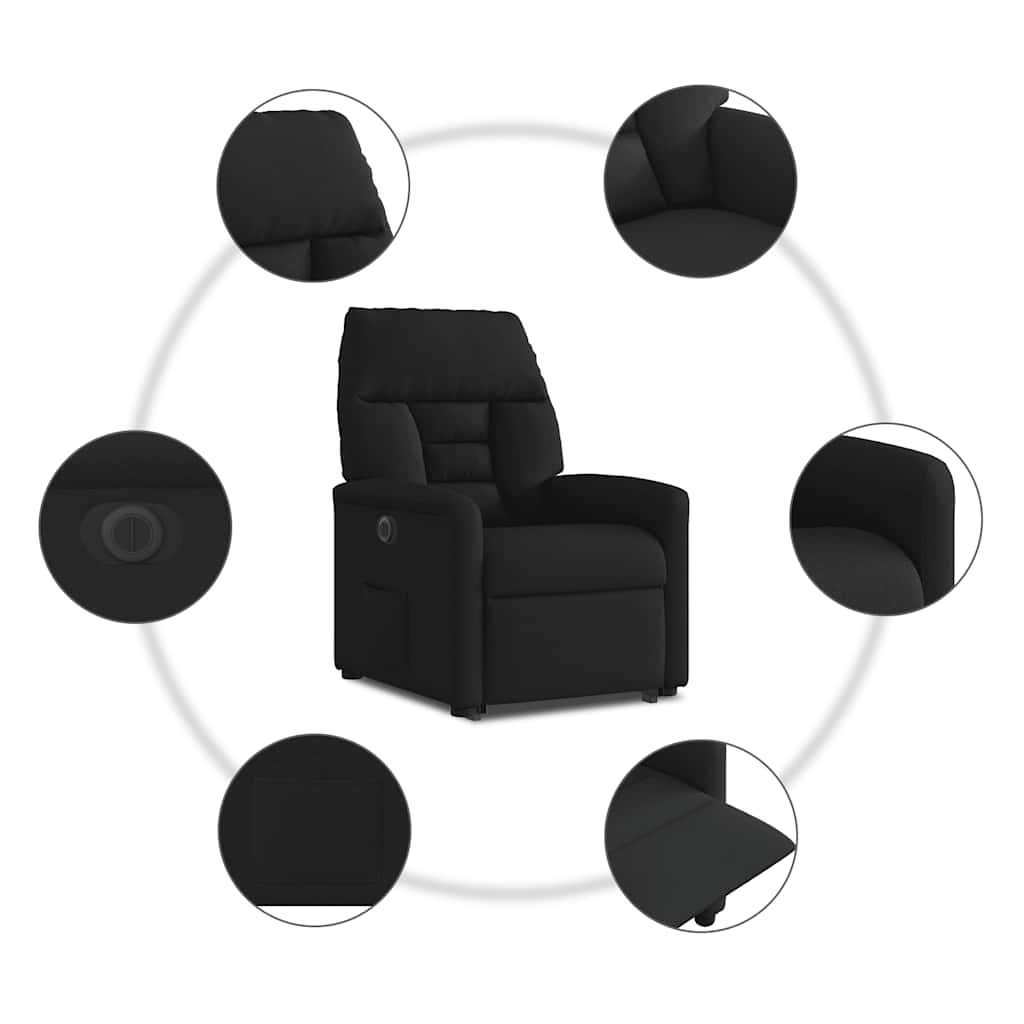 Fauteuil inclinable électrique noir tissu